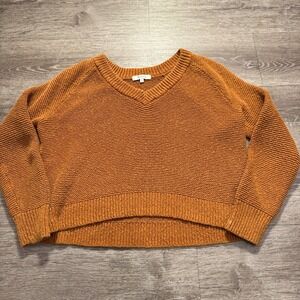 Madewell Sweater Womens Small Orange Hemlock V Neck Pullover Knit Lounge Casual